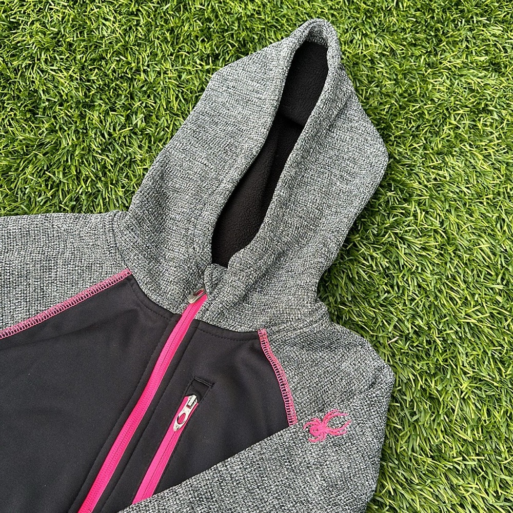 SPYDER JACKET - HOODIE - SKI, SNOW, SNOWBOARD - LAYERING ZIP UP - GIRLS LARGE